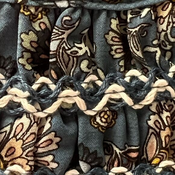 Max Studio maxi dress floral shirred waist ruffle flutter sleeves size L - Picture 11 of 12